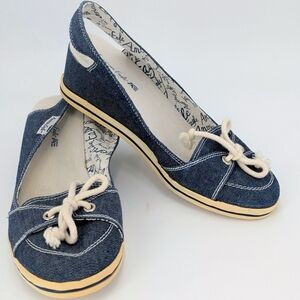 Amercian Eagle Denim Slingback Wedges